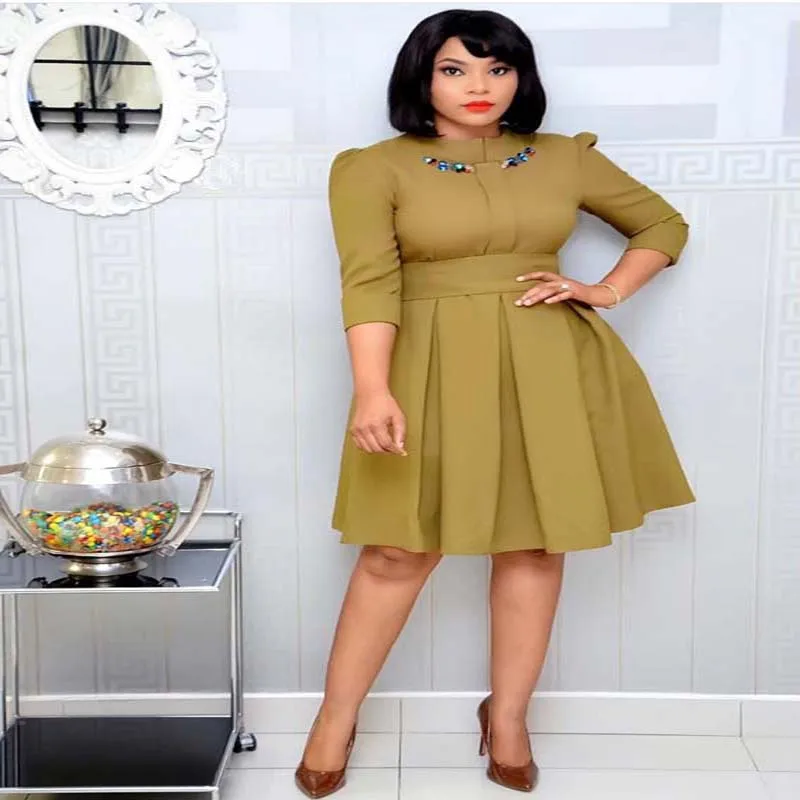 Элегантное плиссированное платье трапециевидной формы африканская одежда