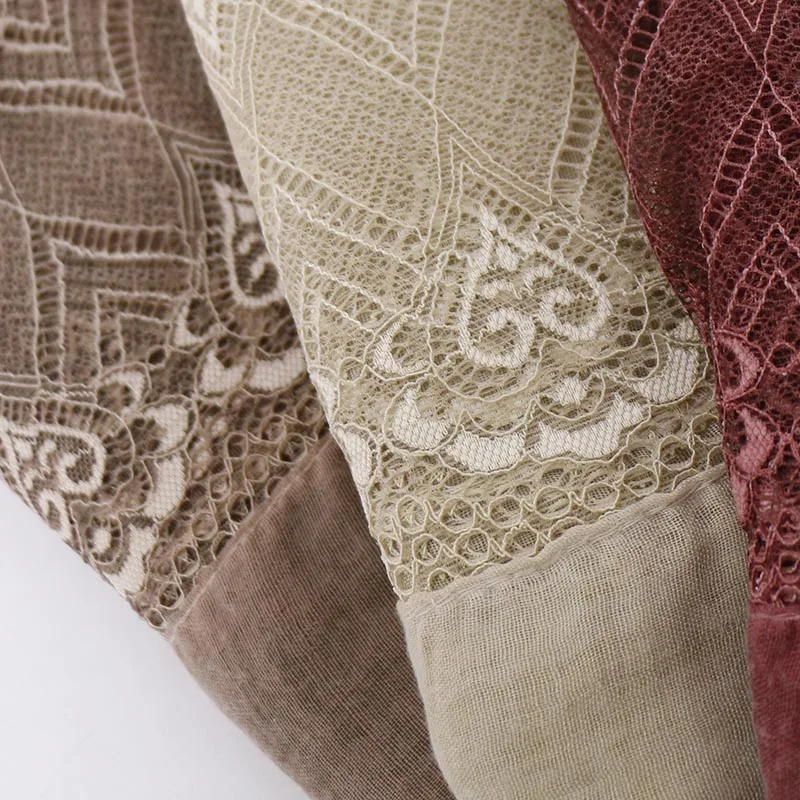 Мягкий женский аксессуар для одежды Модный длинный шарф с кружевом праздничная