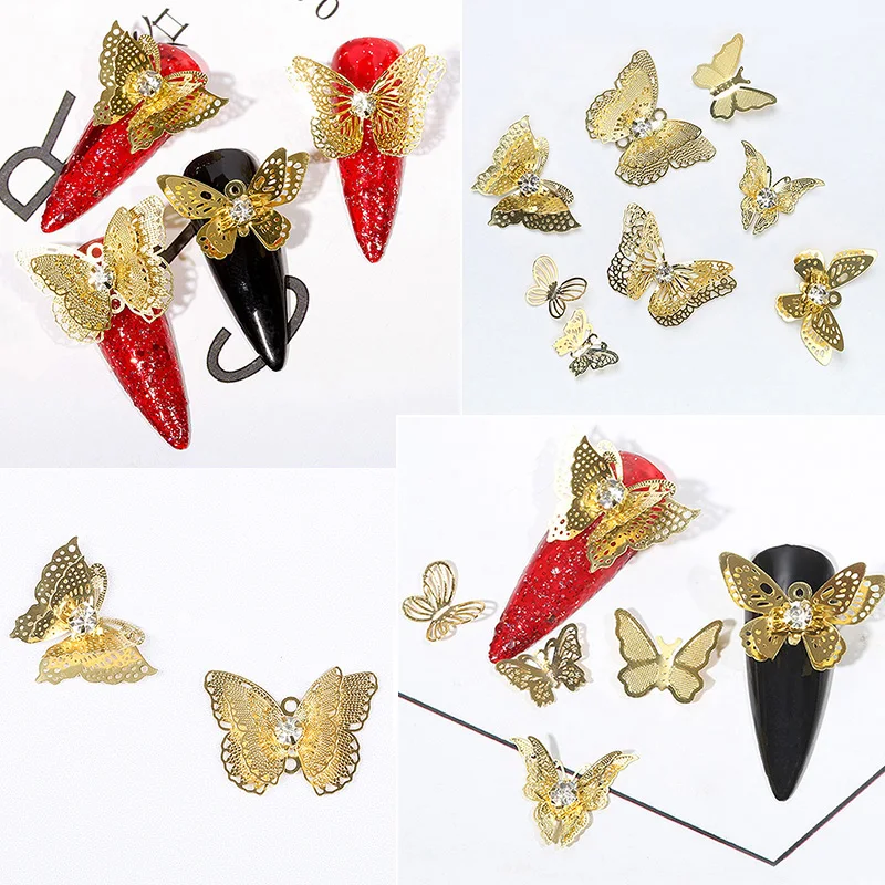 4 шт./компл. металлическая 3D лента для украшения ногтей золотистого цвета