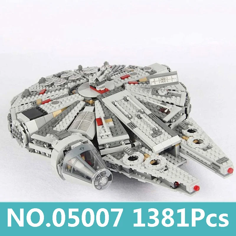 05007 Конструктор King Bricks Lepinblocks, 05007, 05142, Звездные войны, корабль, сокол, набор строительных блоков, Звездный Корабль, 75212, игрушки для детей, подарок - Цвет: 05007