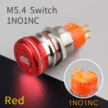 LANBOO 19 мм 22 мм водонепроницаемый IP67 грибовидный кнопочный переключатель аварийной остановки со светодиодом 1NO1NC 2NO2NC фиксирующий переключатель ВКЛ. ВЫКЛ.