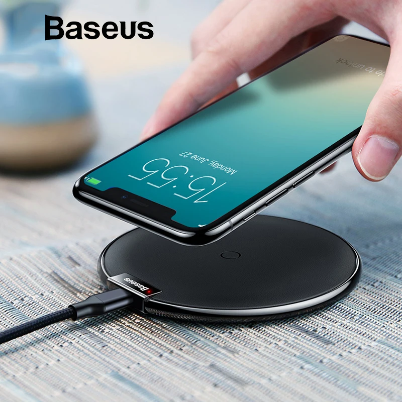 Беспроводное зарядное устройство Baseus Qi для iPhone X XS Max XR 10 Вт быстрое зарядное устройство Беспроводная зарядка для samsung S9 Note 10 Беспроводное зарядное устройство