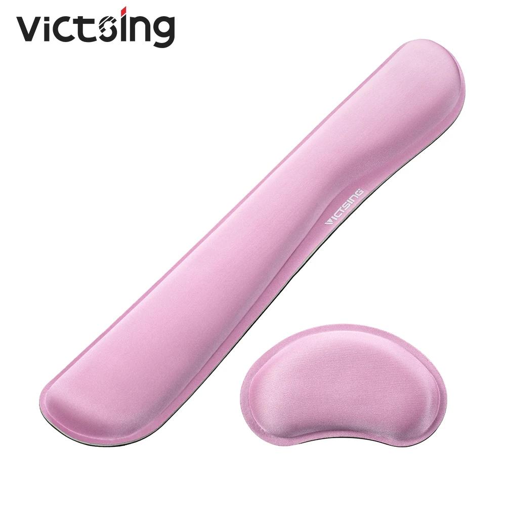 

VicTsing PC148 Memory Foam Ergonomic Keyboard and Mouse Wrist Support Pads Mouse Rest Pad Pain Relief Easy Typing for Computer