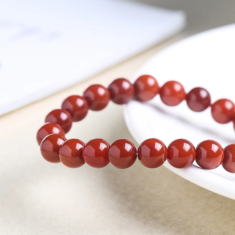 Браслет из натурального красного агата JD бусины 8 мм браслеты Южно-красного для
