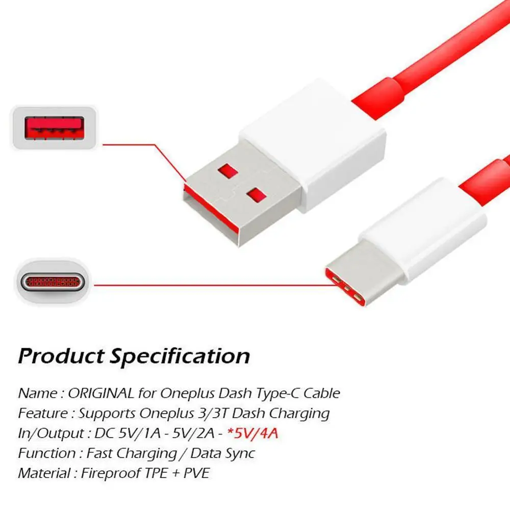 Зарядный кабель Usb Type C для Oneplus 6T красный зарядки и передачи данных 30/100/150 см one plus 6