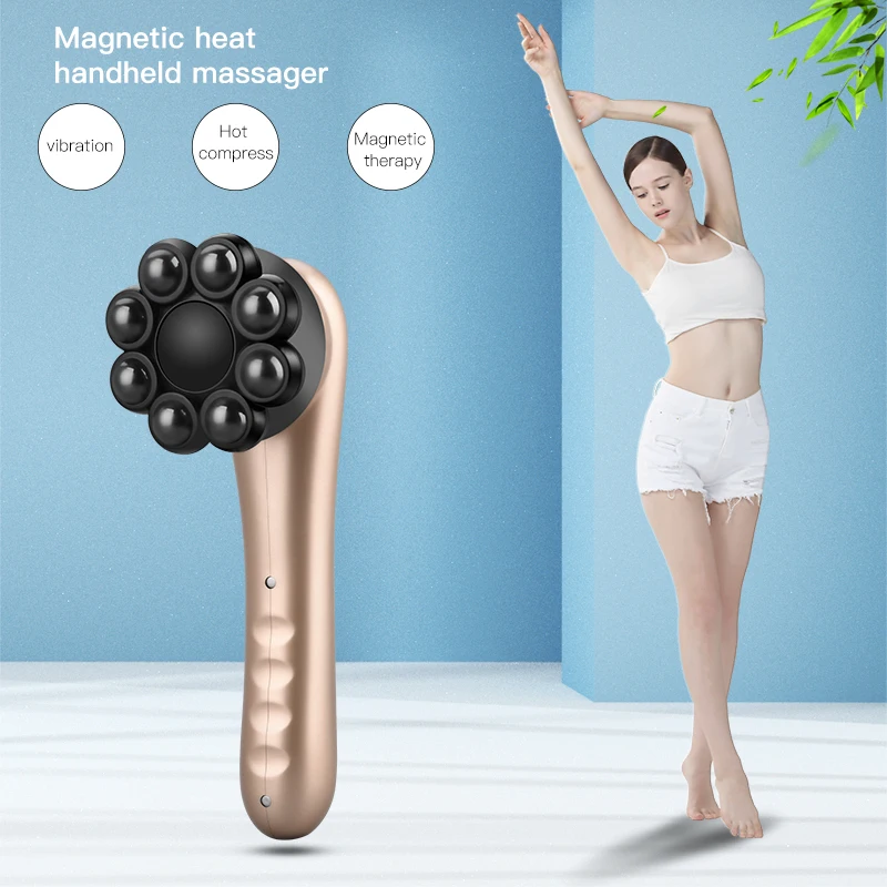 

Electric Handheld Massager 360 Rotating Magnetic Ball Full Body Neck Vertebra Back Muscle Relax Deep Tissue Massage Health Care