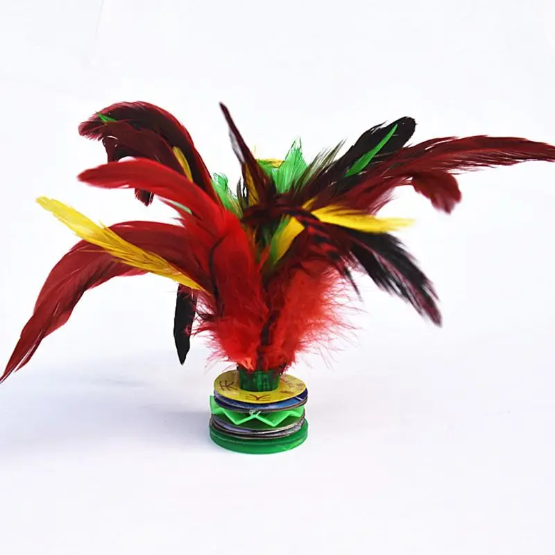

5pcs Colorful Feathers Shuttlecock Chinese Jianzi Foot Sports Outdoor Toy Game XXUF