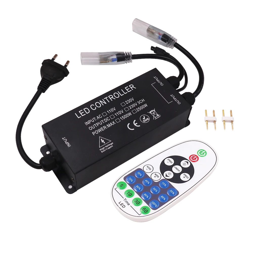 

23 Keys RF Remote Controller 110V 220V 5050 2835 5730 LED Strip Light/Bulbs/String Lights Dimmer with US/EU/UK/AU Power Plug