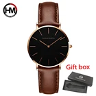 Женские кварцевые часы с кожаным ремешком, Япония