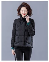 winter jacket women green short cotton padded jackets autumn stand collar coat all match casual fashion coats y450