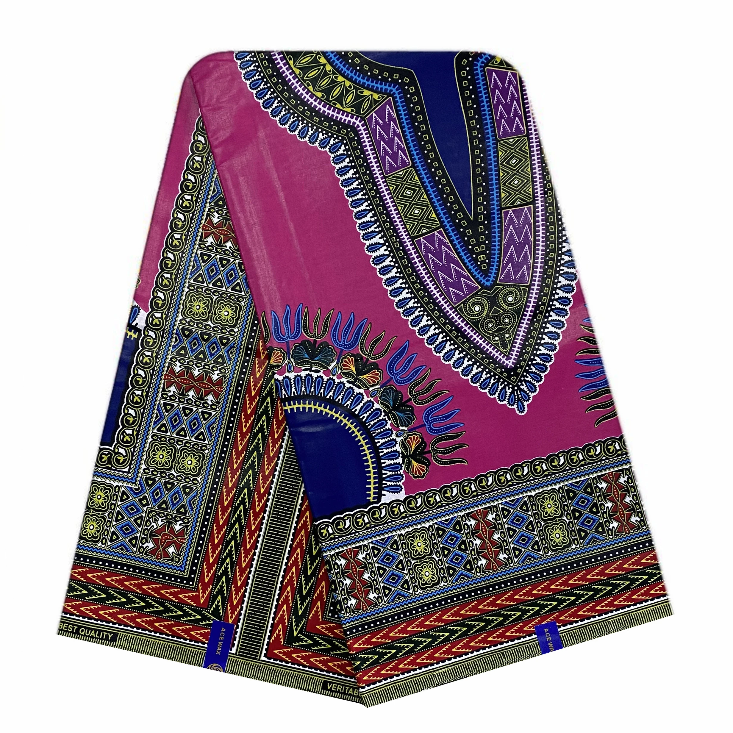 Африканская вощеная ткань принтом Анкары Дашики из хлопка Angelina Design 6 ярдов для