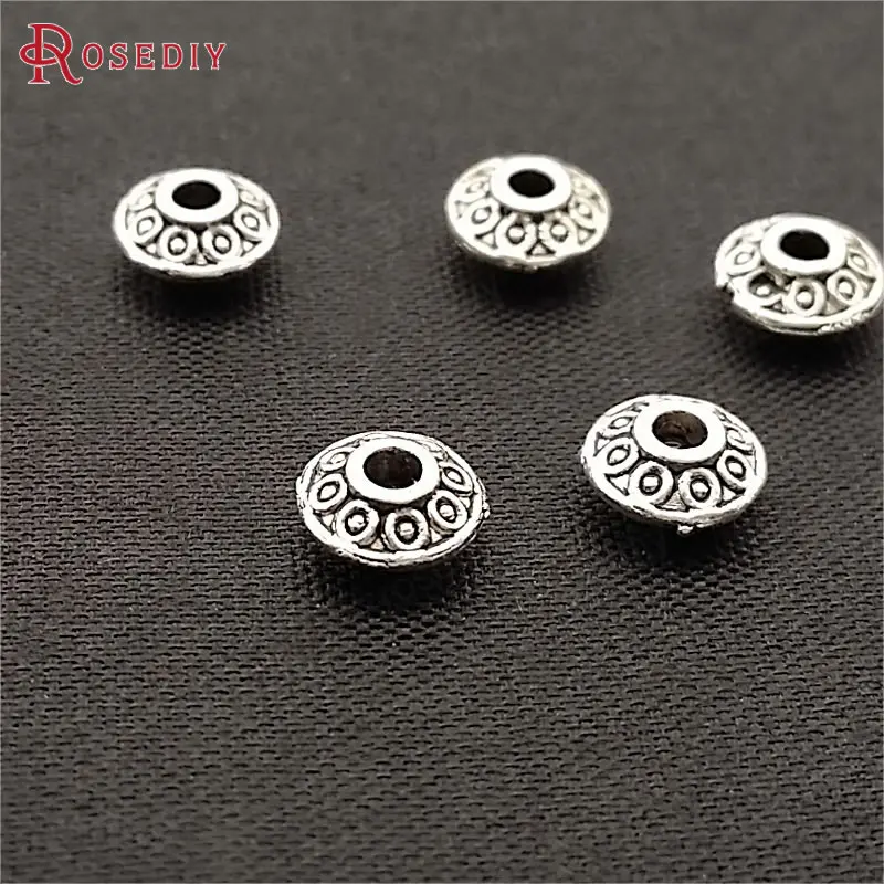 

(C065)100 pieces 6.5x3mm Antique Silver Zinc Alloy Wheel Shape Space Beads Diy Jewelry Findings Accessories Wholesale