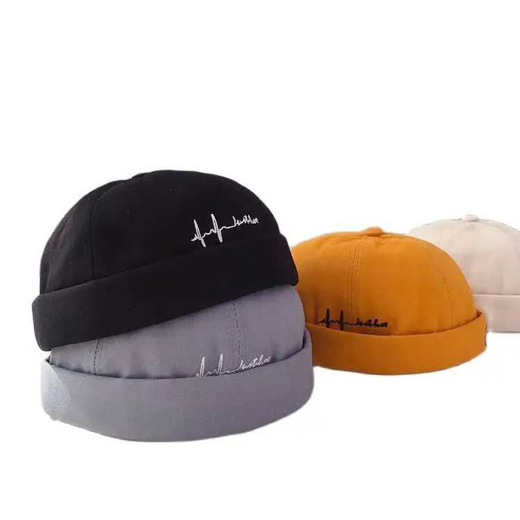 

New Hip Hop Cotton Brimless Docker Cap Adjustable Street Casual Lovers Visor-Less Sailor Skullcap Beanie Hat