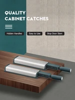 kak 10pcs cabinet catches stainless steel push to open hidden cabinet handle soft closer cabinet door hardware