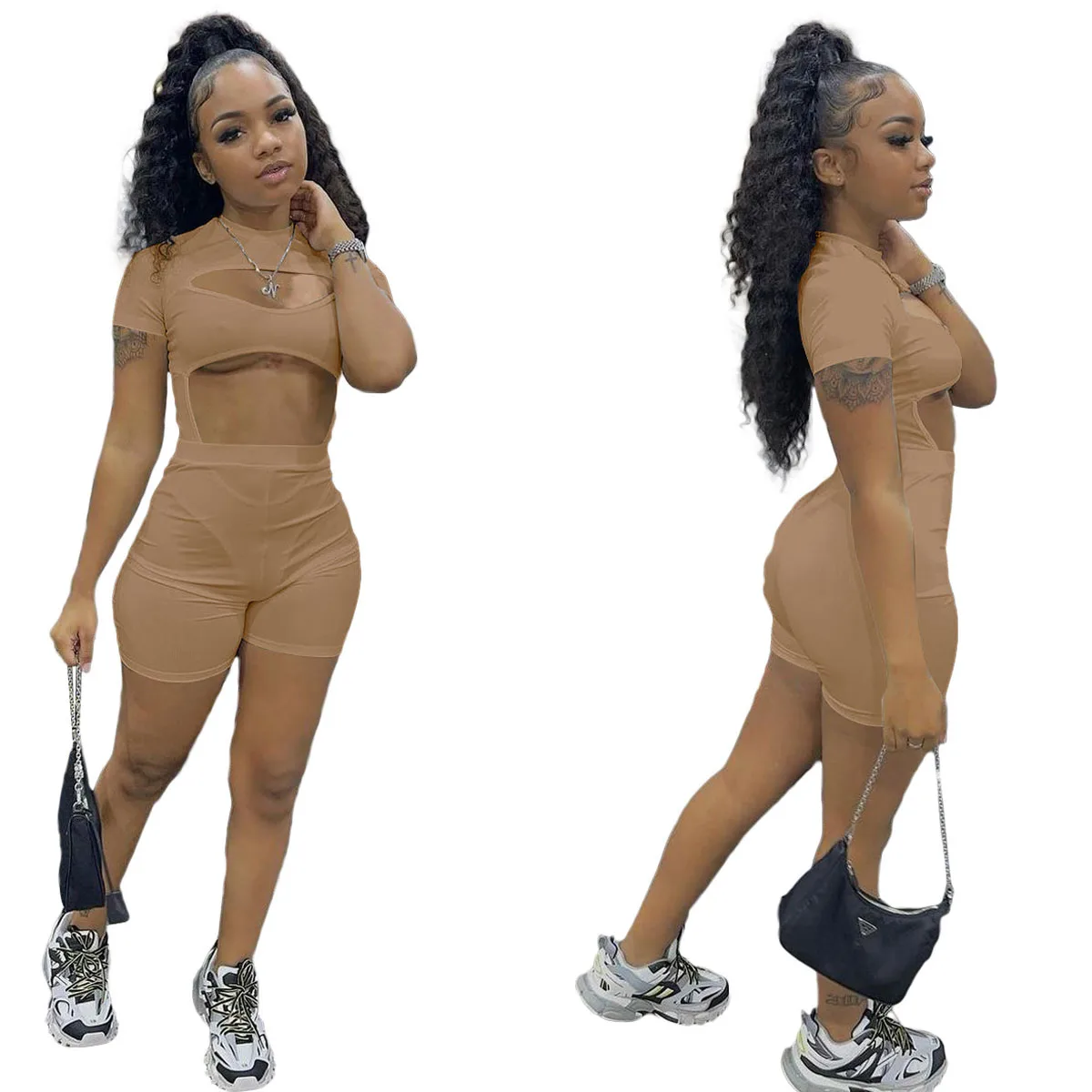 Fitnes женский тренировочный комплект из 2 предметов для йоги повседневное