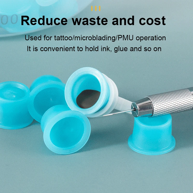 Одноразовые чашки для чернил татуировок Пластиковые силиконовые микроблейдинга