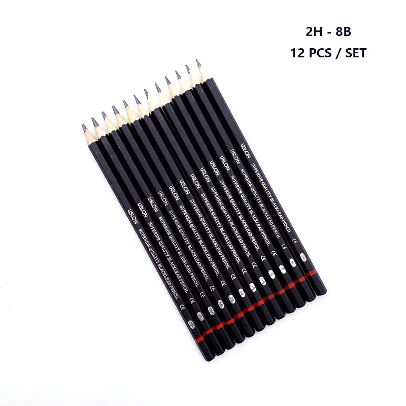12 шт./лот набор карандашей для рисования 2H 8B Графитовые карандаши школы