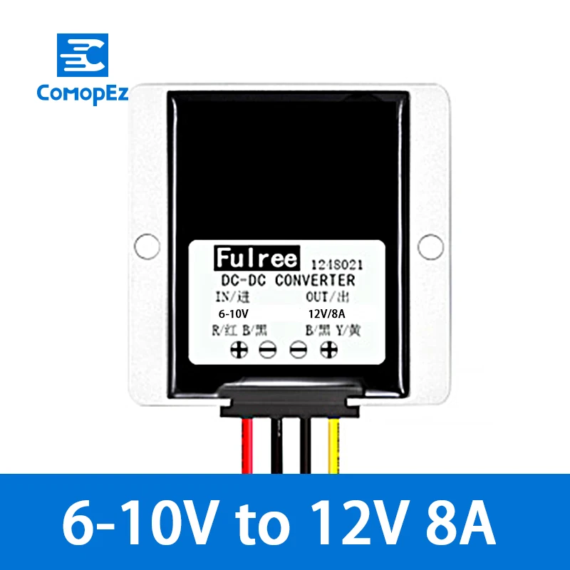 6-10V to 12V 8A Водонепроницаемый конвертер постоянного тока 6 V-10 V-12 V 1A 2A 3A 5A 8A 10A шаг вверх импульсный повышающий стабилизатор Напряжение Мощность постоянного/переменного тока постоянного тока в постоянный преобразователи для легковых автомобилей - Цвет: 6-10V to 12V 8A