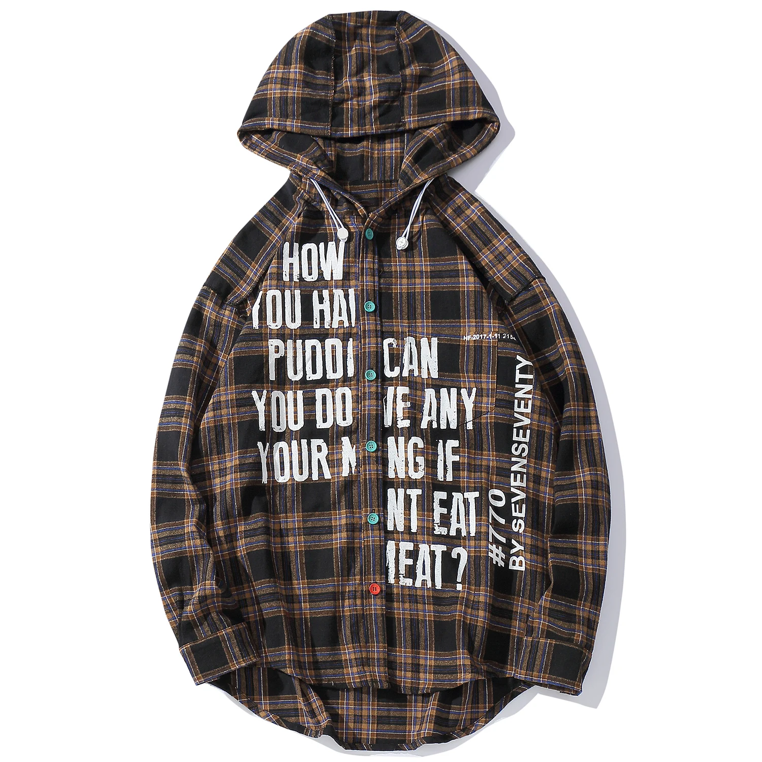 Aelfric Eden клетчатые Лоскутные мужские рубашки с буквенным принтом 2019 Harajuku уличная