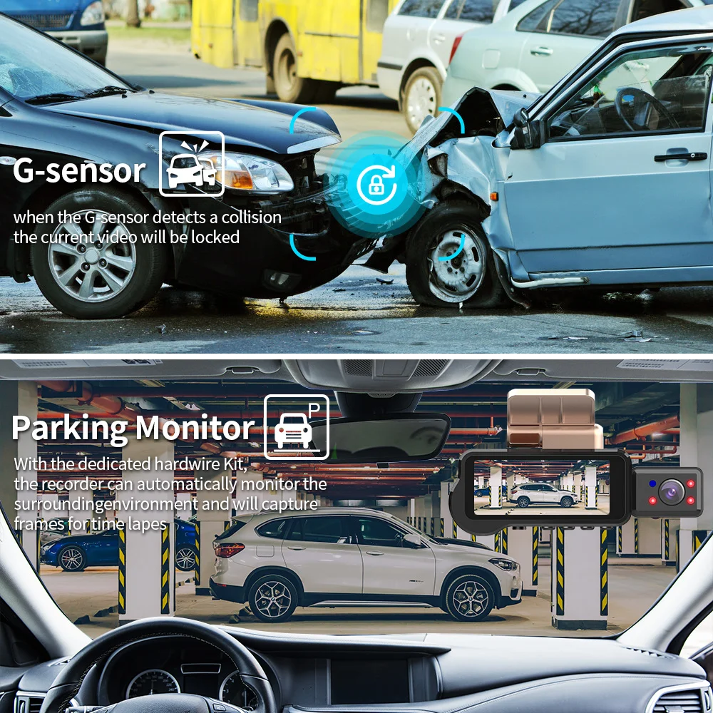Новейший 1080P 3 16 дюймовый автомобильный видеорегистратор G-сенсор монитор