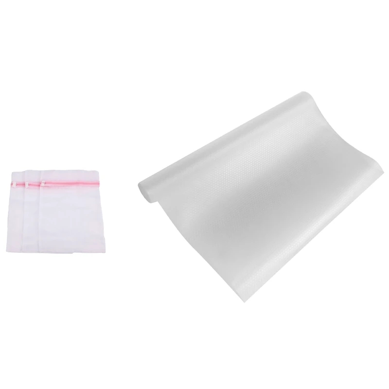 

3Pcs Laundry Bags Mesh Bra Lingerie Wash Bag Small Size With Clear Drawer Liner Cupboard Mat Table Protector Non Slip