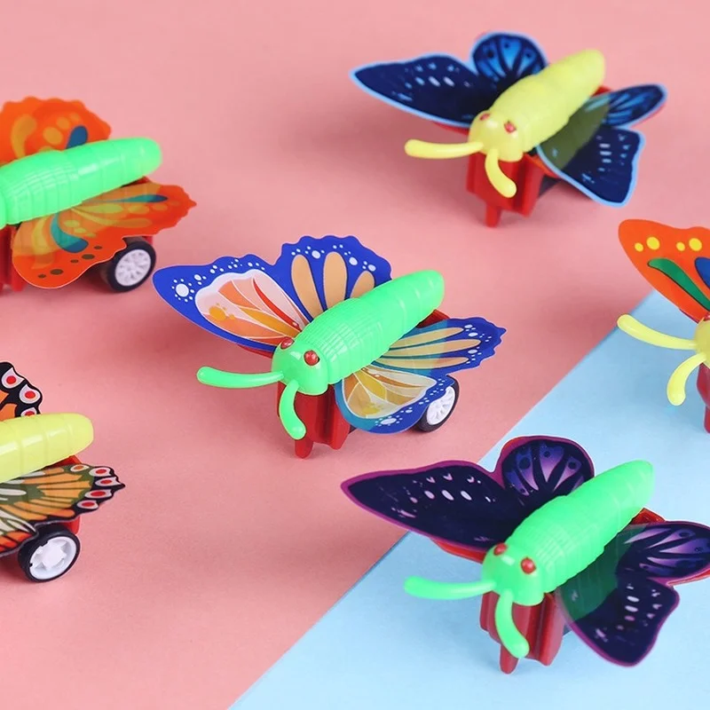 

Прозрачная мини-инерционная машинка-бабочка, Развивающие детские маленькие игрушки, заводные игрушки, интеллект и декомпрессия