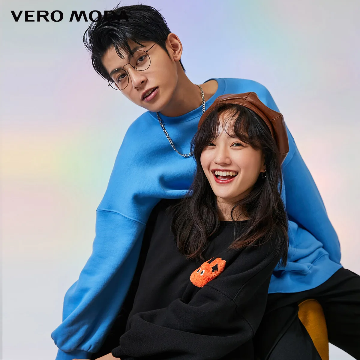 

Vero Moda Women 100% Cotton Streetwear Loose Fit Embroidered Patch Drop Shoulder Fleece Sweatshirt | 320433008