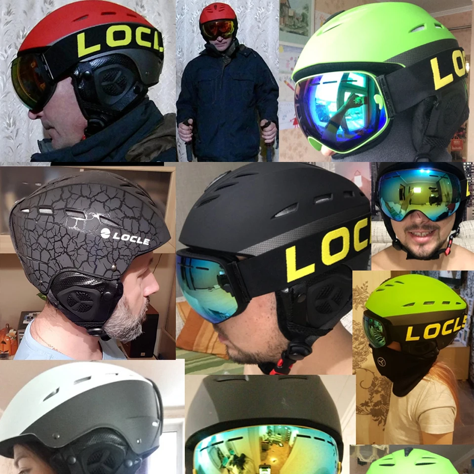 LOCLE CE сертификация лыжный шлем Зимний спорт на открытом воздухе ABS+ EPS Лыжный Сноуборд Снег скейтборд шлем 55-61 см