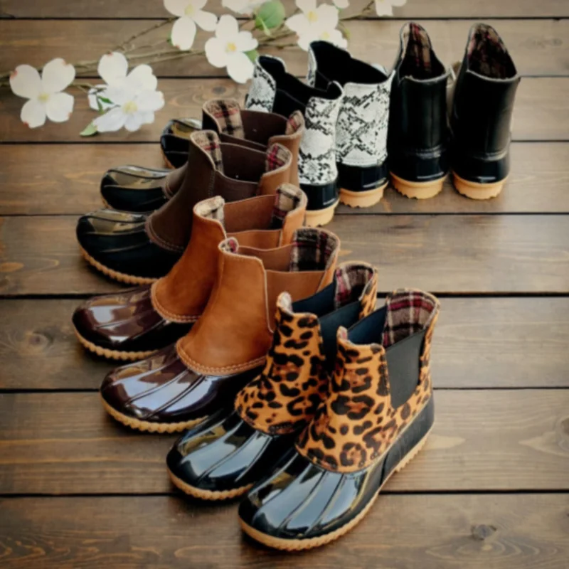 Женские ботильоны с круглым носком водонепроницаемые новинка осенне зимнего
