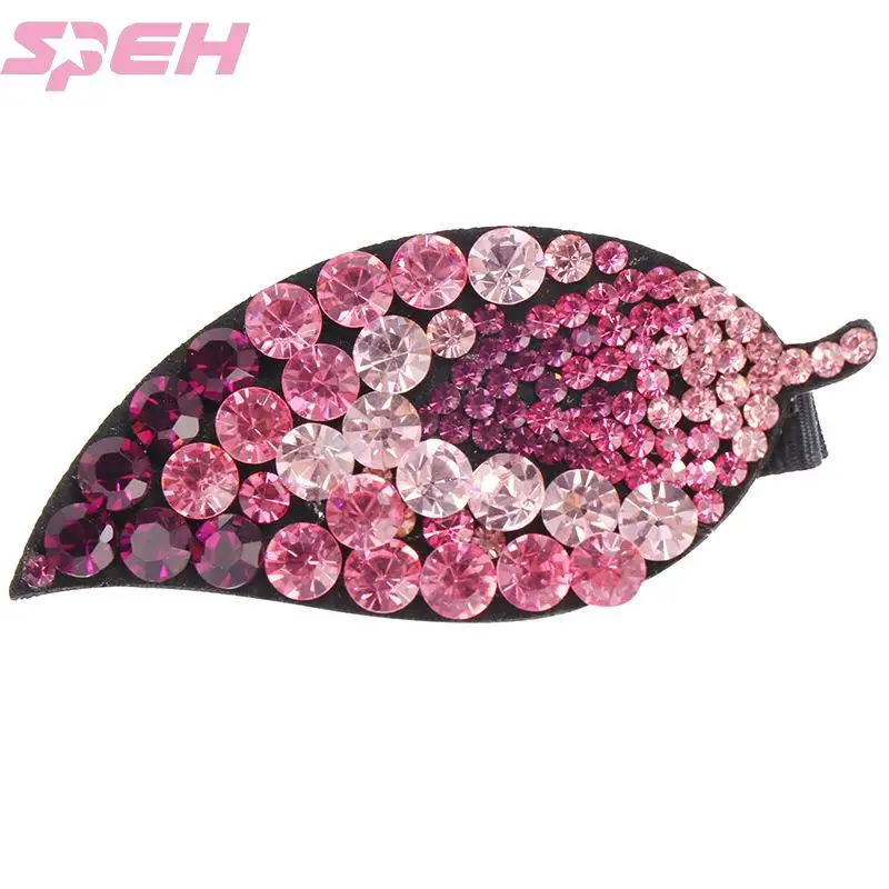 Зажим для волос в форме листа Стразы Утконос зажим кожа блестящая тиара