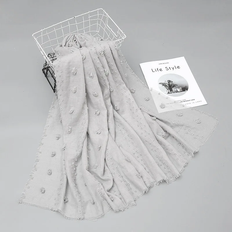 

2021 Autumn Winter Plain Pom Pom Fringe Viscose Shawl Scarf Lady High Quality Wrap Pashmina Stole Muslim Hijab Snood 180*80Cm