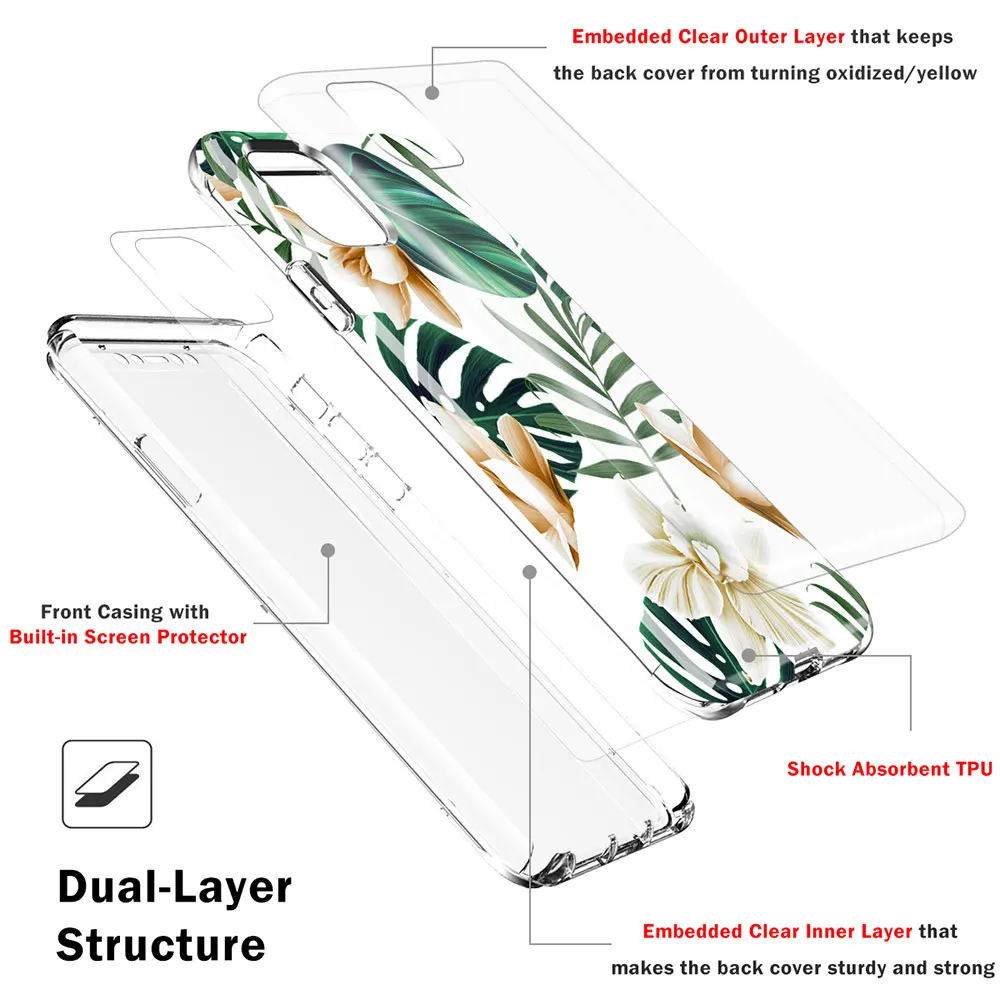 360 Full Protective Phone Case For iPhone 7 8 6 6S Plus XR XS MAX 11 Pro Max Shockproof with Built-in Screen Protector |
