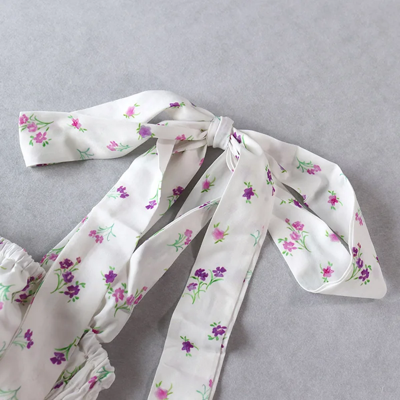 Женское платье с цветочным принтом Boho облегающее плиссированное средней длины