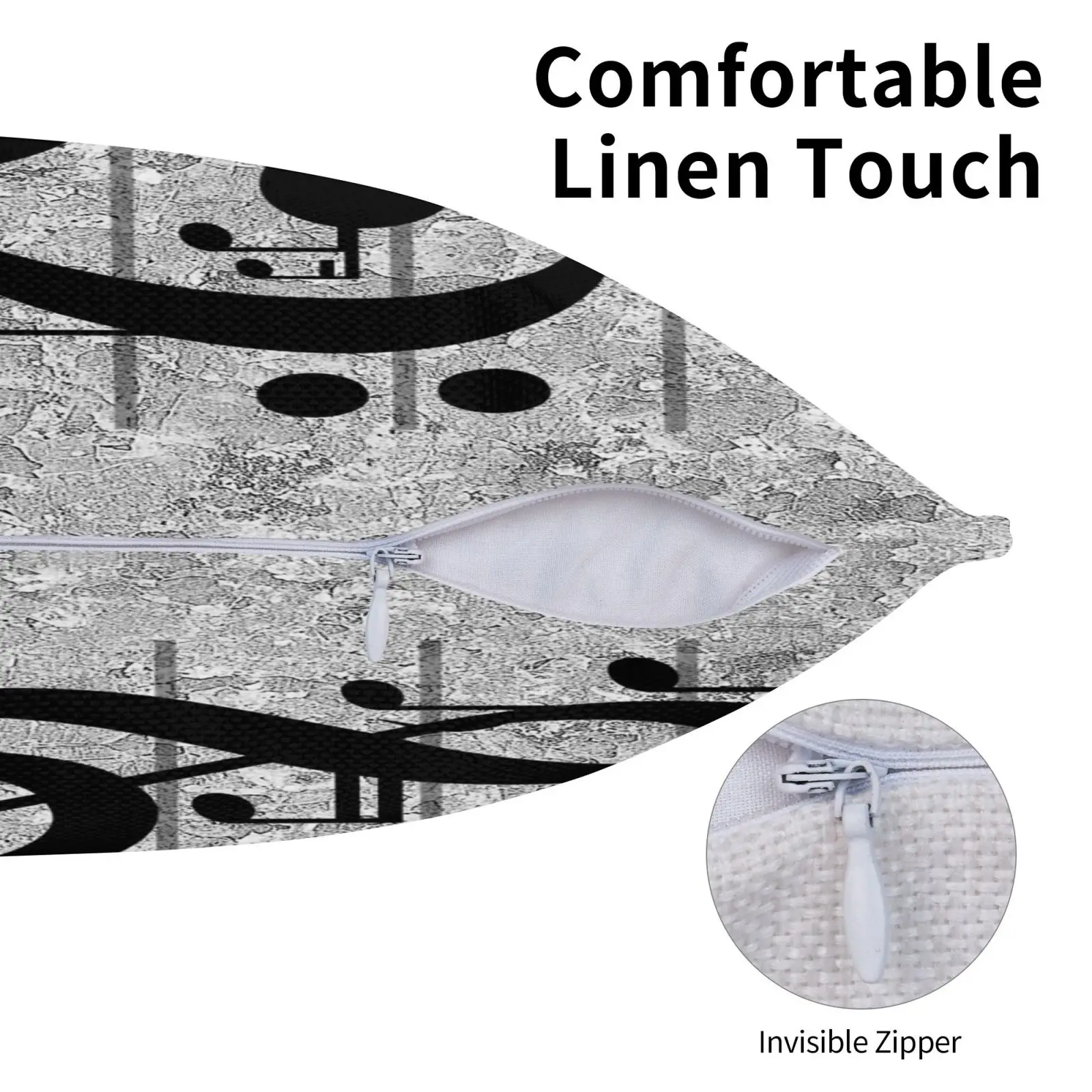 Чехол-наволочка из льняной плюшевой ткани с принтом Love Music и персонализированным