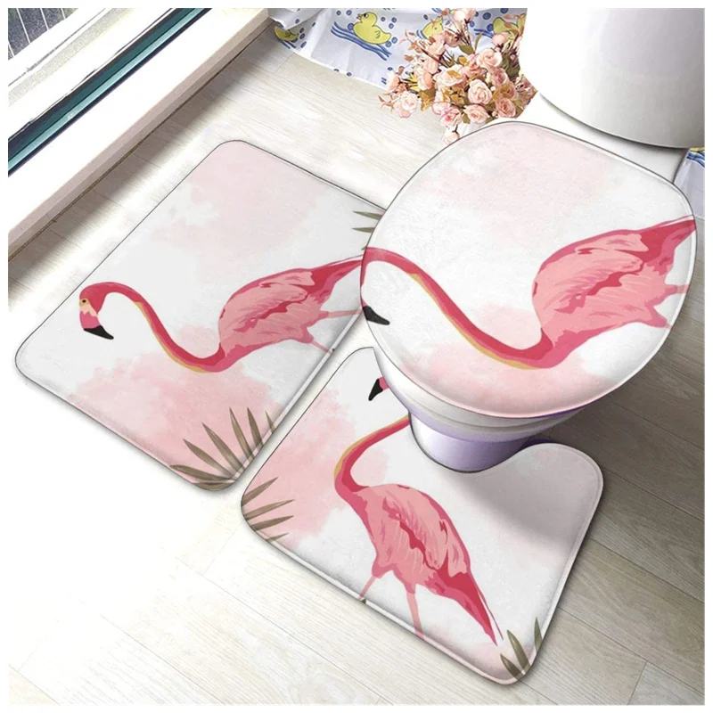 

Carpet mat 3 pieces non-slip bathroom rug coarse pile shower mat washing machine can be washed for living room office home