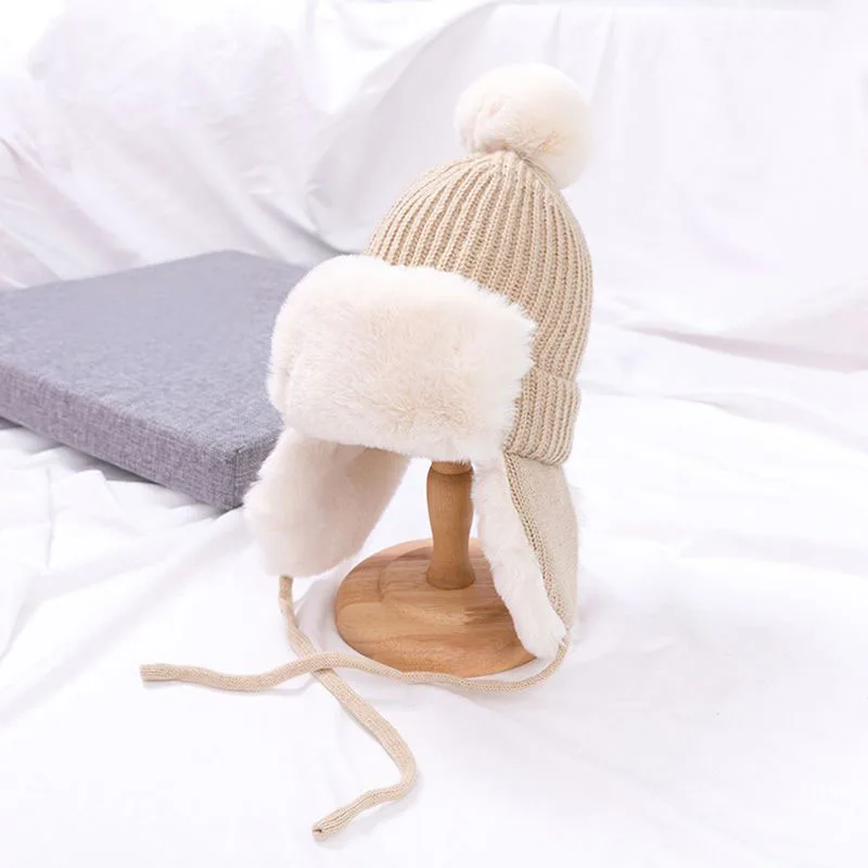 Детская шапка зимняя для мальчиков и девочек однотонная теплая Вельветовая