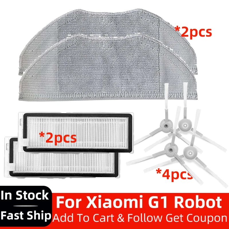 

Насадка на швабру, основная и боковая щетки, подходит для MiJia Xiaomi G1, аксессуары для робота-пылесоса MJSTG1 Mi, запчасти для фильтра НЕРА