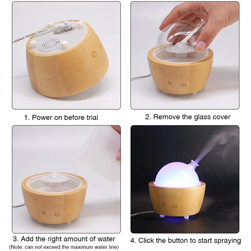 Ультразвуковой увлажнитель воздуха диффузор аромата из дерева распылитель