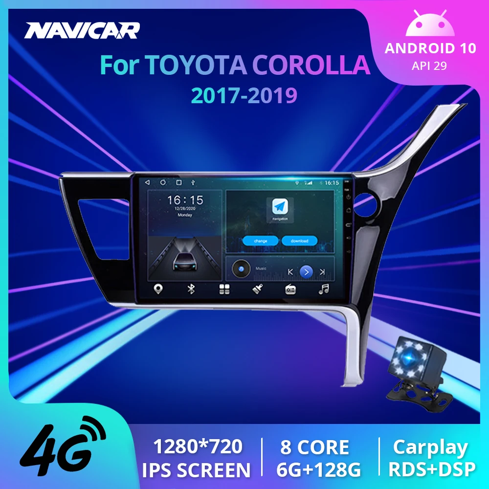 

Автомобильный радиоприемник 2 Din Android 10 для Toyota Corolla 2017 2018 2019 Android автомобильный плеер GPS-навигация автомобильный мультимедийный видео Carpaly DSP