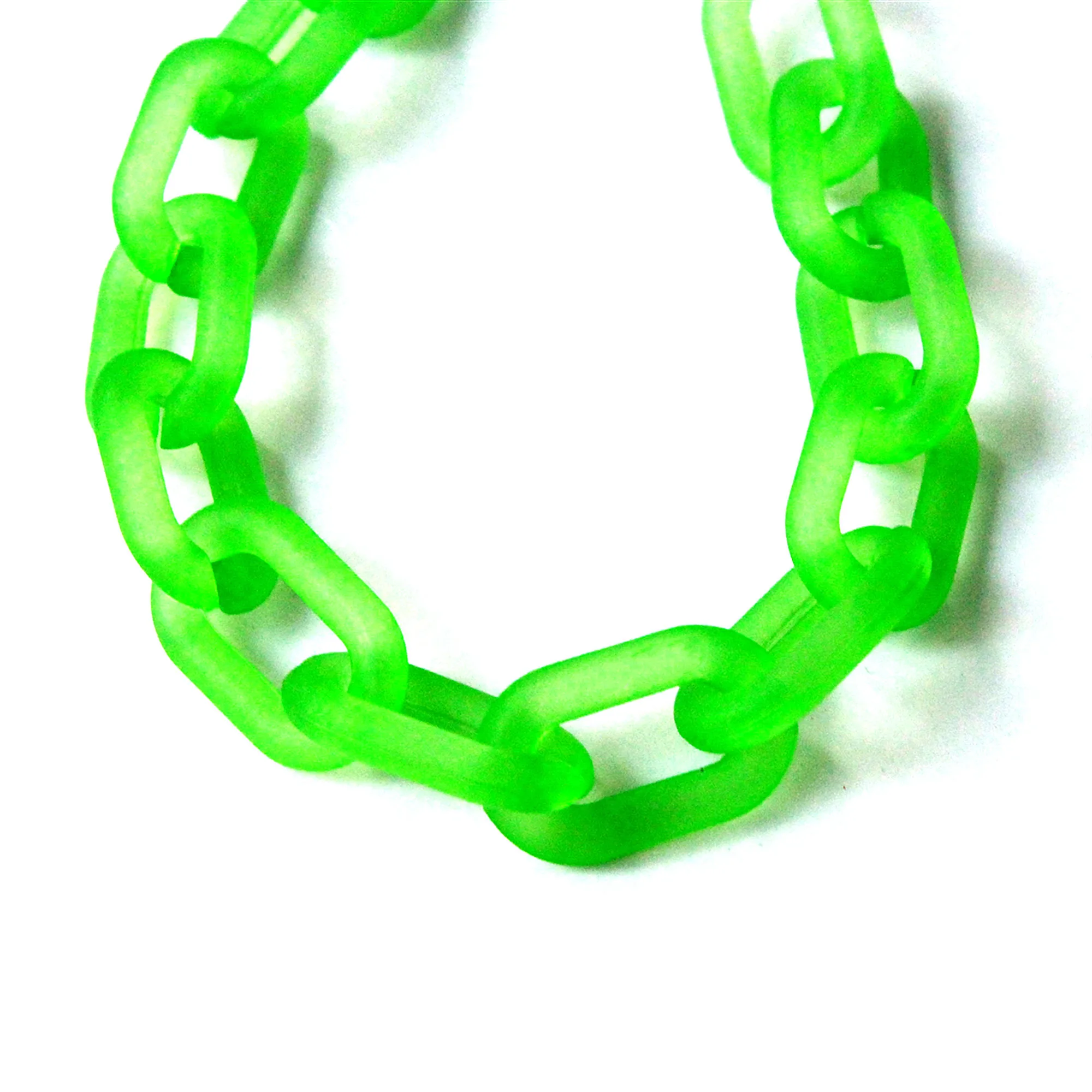 3 фута матовая зеленая акриловая массивная цепочка полупрозрачная открытая пластиковая для ожерелья