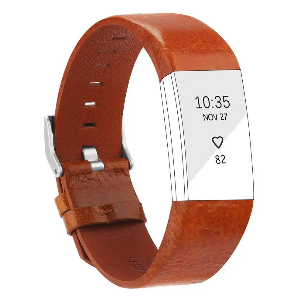 Wine Red Умный Фитнес-браслет наручный ремешок на замену ремешок для FitBit Charge 2 Натуральная кожа ремешок для FitBit Charge 2 - Цвет ремешка: Wine Red