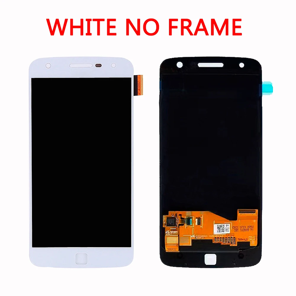 white no frame 5," AMOLED для Motorola Moto Z Droid lcd сенсорный экран дигитайзер Рамка XT1650 XT1650-03 ЖК для MOTO Z Droid дисплей - Цвет: white no frame