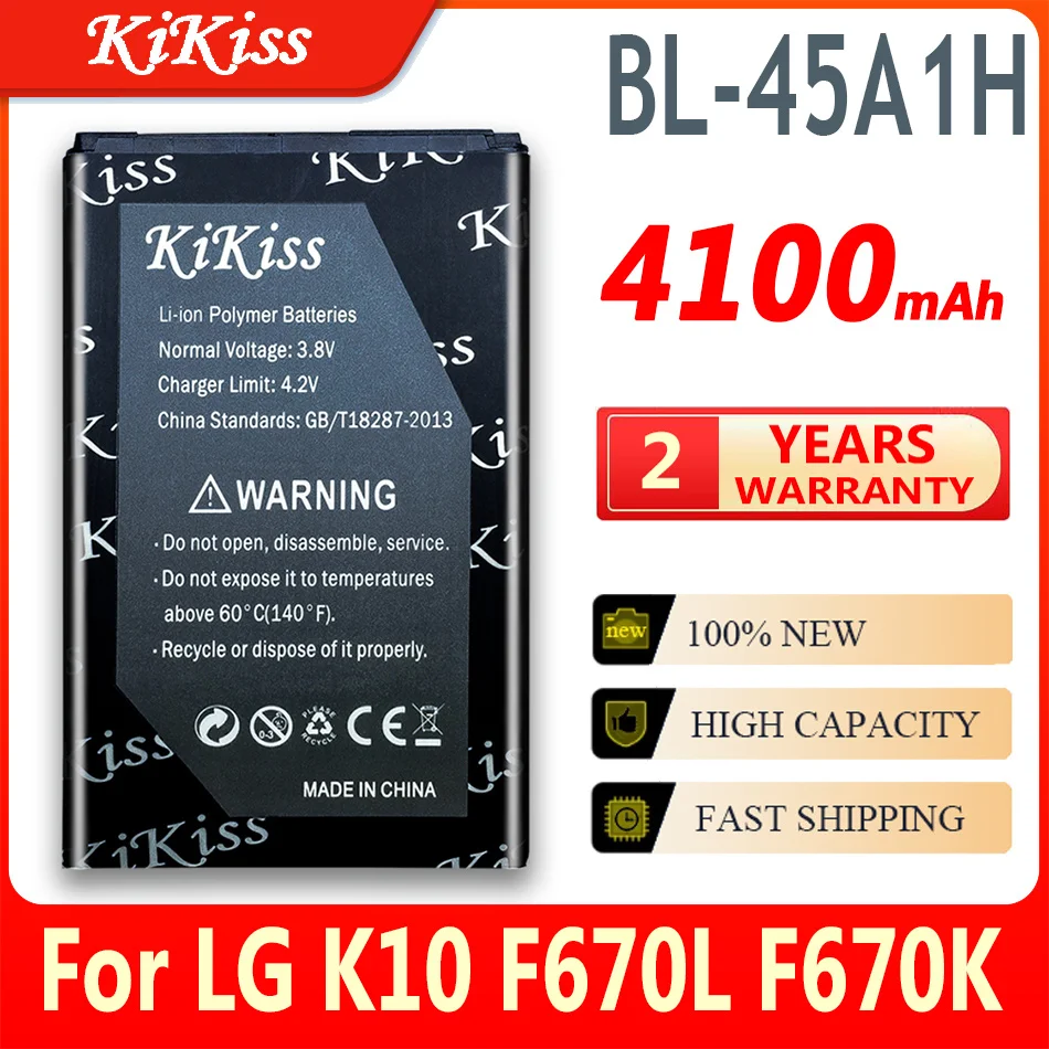 

KiKiss 4100mAh Replacement Battery For LG K10 LTE F670L F670K F670S F670 Q10 K420N BL 45A1H BL-45A1H Mobile Phone Batteries