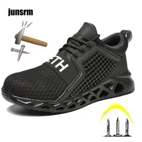 safety shoes light and breathable steel toe cap puncture proof outdoor work boots fashion sports shoes for construction workers