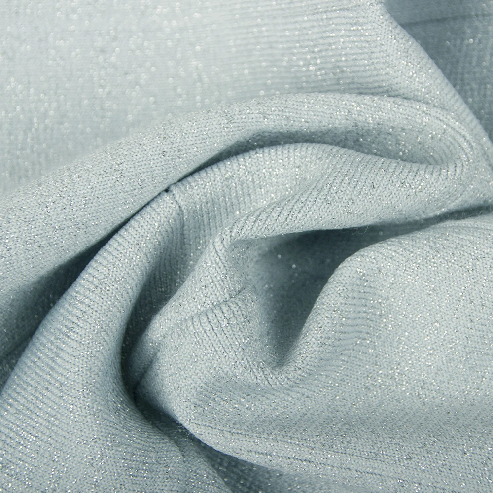 

Vero Sinly 2021 Winter Sexy Long Sleeve Zipper Sparkly Glitter Gray Bandage Dress Designer Fashion Evening Party Dress Vestido