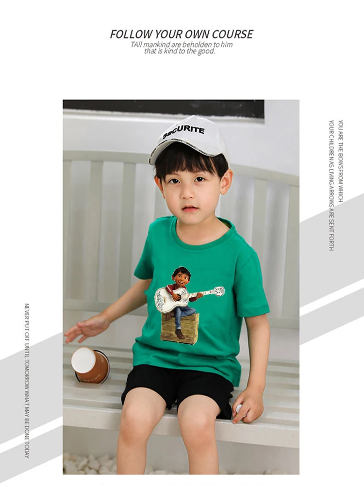 Детская футболка с принтом в виде черепа CoCo Pixar Детские хлопковые летние топы