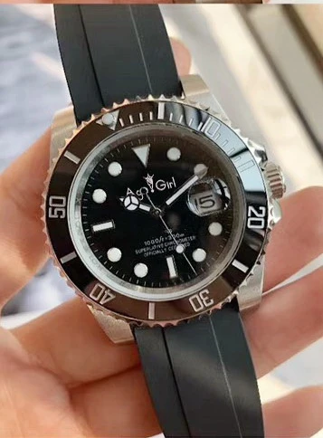 

Luxury New Men Automatic Mechanical President Silver Black Blue Green Stainless Steel Ceramic Bezel Rubber Sapphire Watch