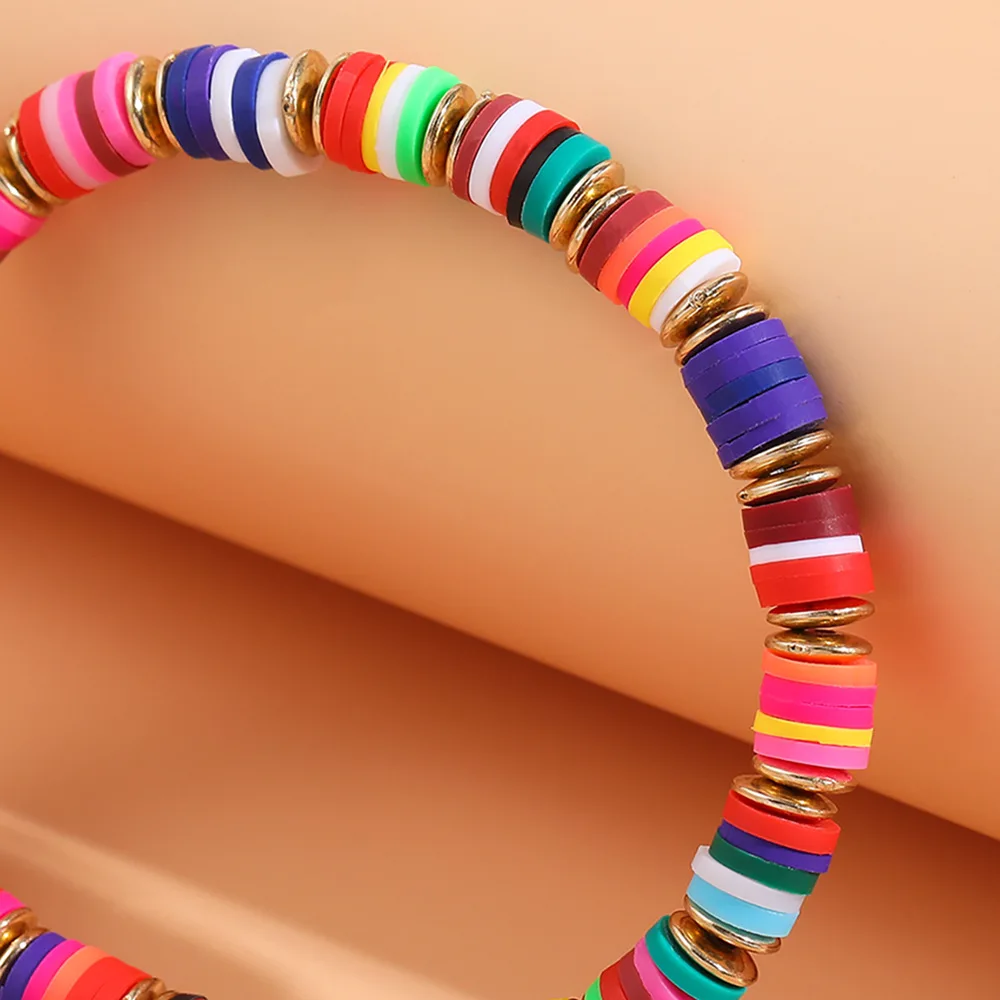 DIY Letter Polymer Clay Bracelet For Women Handmade Beads Charm Bracelet Jewelry Making DIY Colorful DIY Bohemian Bracelet Chain