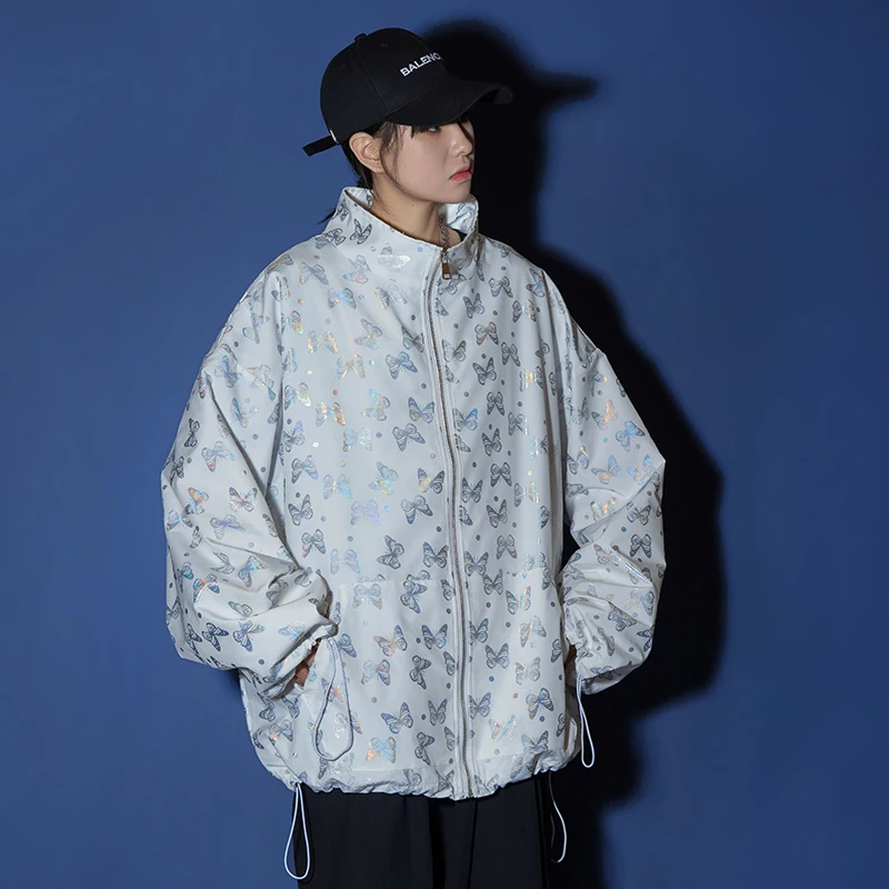 Весна Осень 2020 женские куртки с принтом Повседневная ветровка пальто на молнии