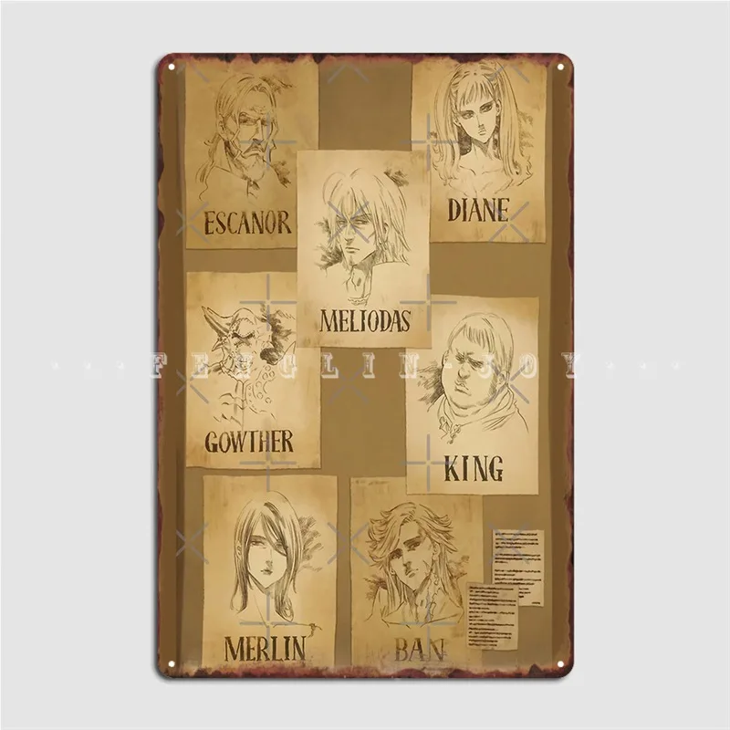 Металлический плакат на семь смертных грехов | Дом и сад